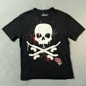 NSS Shirt Mens Large Black Skull Crew Neck Short Sleeve Pullover Skateboard